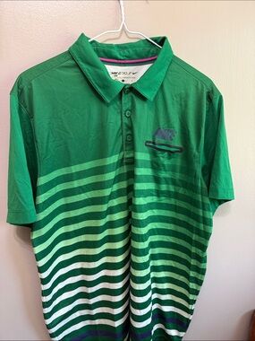 Nike Men’s Green Striped Polo Shirt